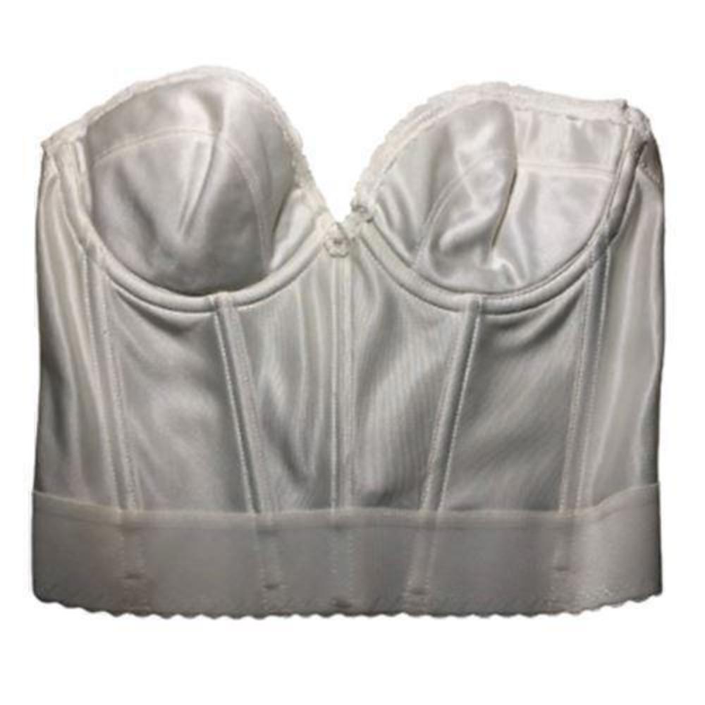 #2730-1 Delicates 36B Longline Boned Low Back White Bra 11935